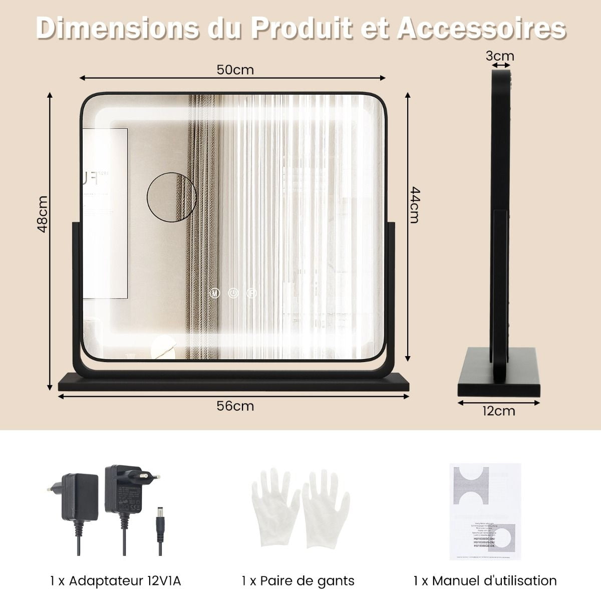 Miroir LED lumineux